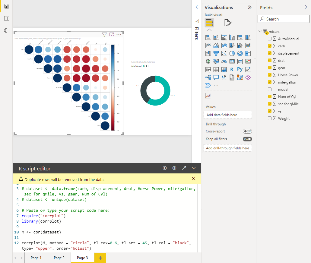 Screenshot des Visuellen Kreisdiagramms von R.