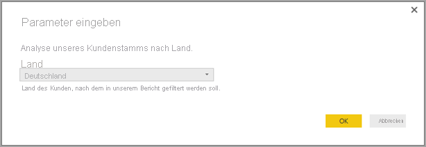 Screenshot des Dialogfelds „Parameter eingeben