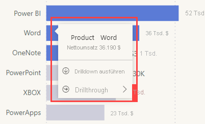 Screenshot: Moderne QuickInfo für ein Visual mit dem Frontier-Design