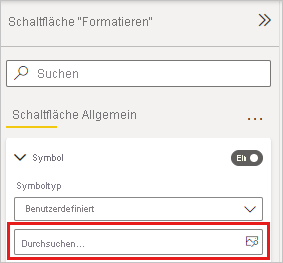 Screenshot, der die Suchoption zum Hinzufügen eines benutzerdefinierten Bilds zeigt.