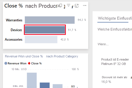 Screenshot shows a report tile with the Devices field selected.