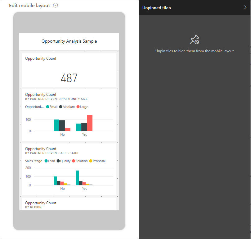 Screenshot: Beispiel für die Bearbeitung des Layouts auf Mobilgeräten.