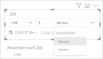 Screenshot mit Zeitfensteroptionen für eine Filterkarte.