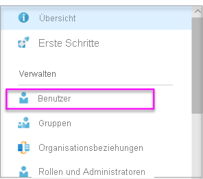 Screenshot: Registerkarte „Microsoft Entra-Benutzer und -Gruppen“.