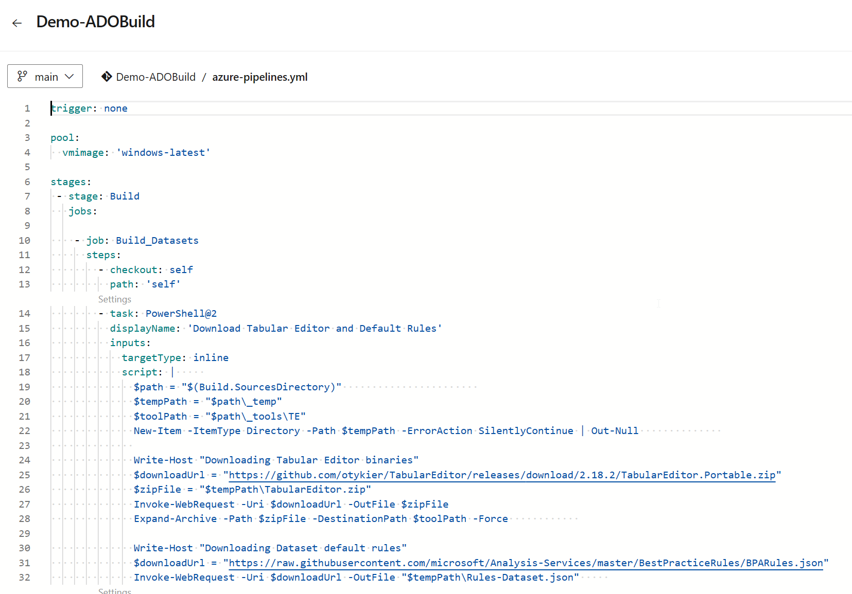 Screenshot: Zweiter Teil des YAML-Codes