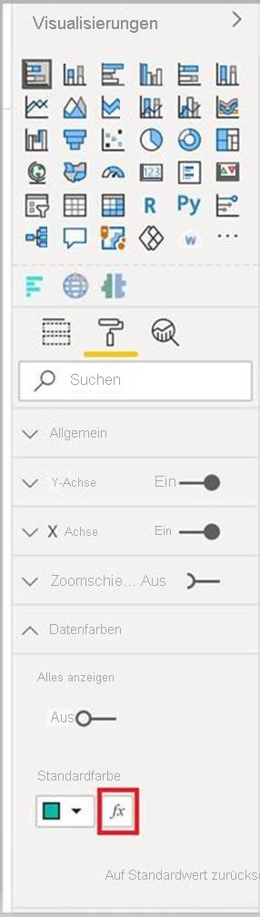 Screenshot der Schaltfläche für die bedingte Formatierung, wie sie in Power BI neben der regulären Farbschaltfläche angezeigt wird.