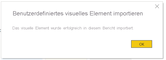 Screenshot of the Power BI successful import dialog box.