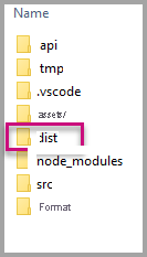 Screenshot of Windows Explorer, which shows the folder hierarchy of the Power BI visual project. The dist folder is highlighted.