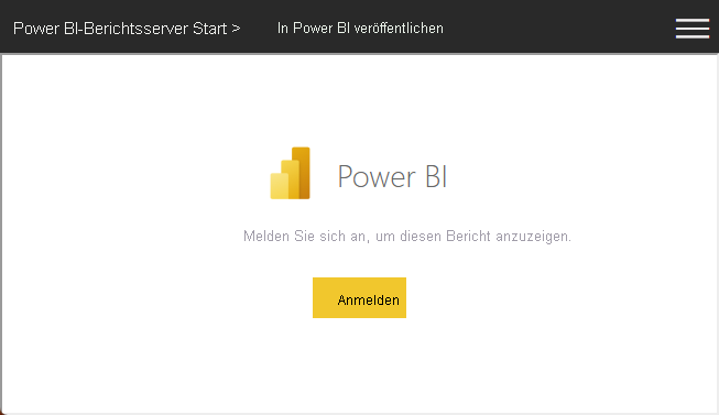 Screenshot: Anmelden beim Power BI-Dienst.