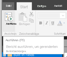 Screenshot: Klicken auf „Ausführen“ auf dem Menüband „Startseite“