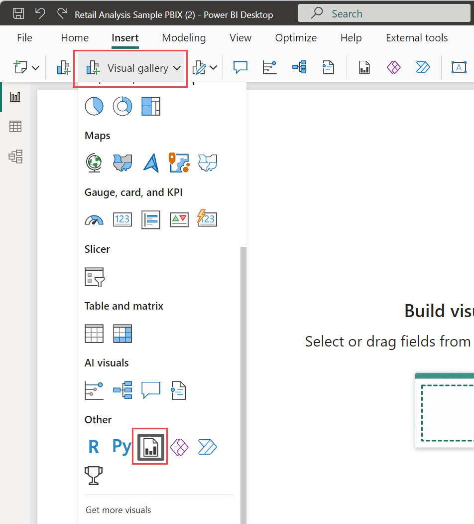 Erstellen eines paginierten Berichts in Power BI Desktop.