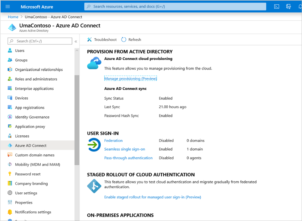 Status im Azure-Portal