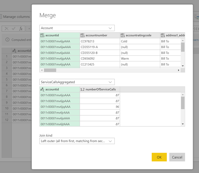 Screenshot des Bildschirms „Merge“