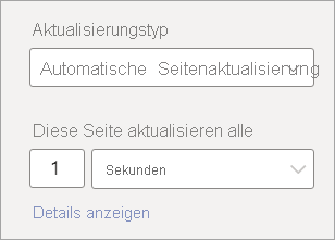 Screenshot: Einstellungen zur Häufigkeit der automatischen Seitenaktualisierung