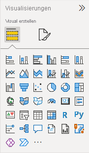 Screenshot des Bereiches „Visualisierungen“ mit Symbolen für jeden Visualisierungstyp.