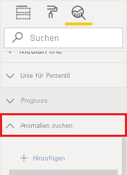 Screenshot des Einstiegspunkts für die Anomalieerkennung.