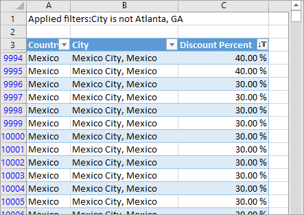 Screenshot: XLSX-Datei mit den angezeigten exportierten Daten>