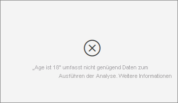 Screenshot der Fehlermeldung, wenn nicht genügend Daten vorhanden sind.