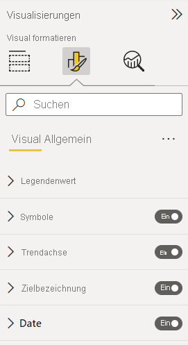 Screenshot des Bereichs „Visuelles Element formatieren“.