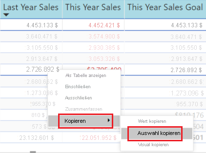 Screenshot that shows how to copy multiple cell values at the same time to use in other applications.