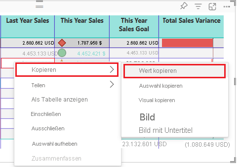 Screenshot that shows how to copy a cell value to use in other applications.