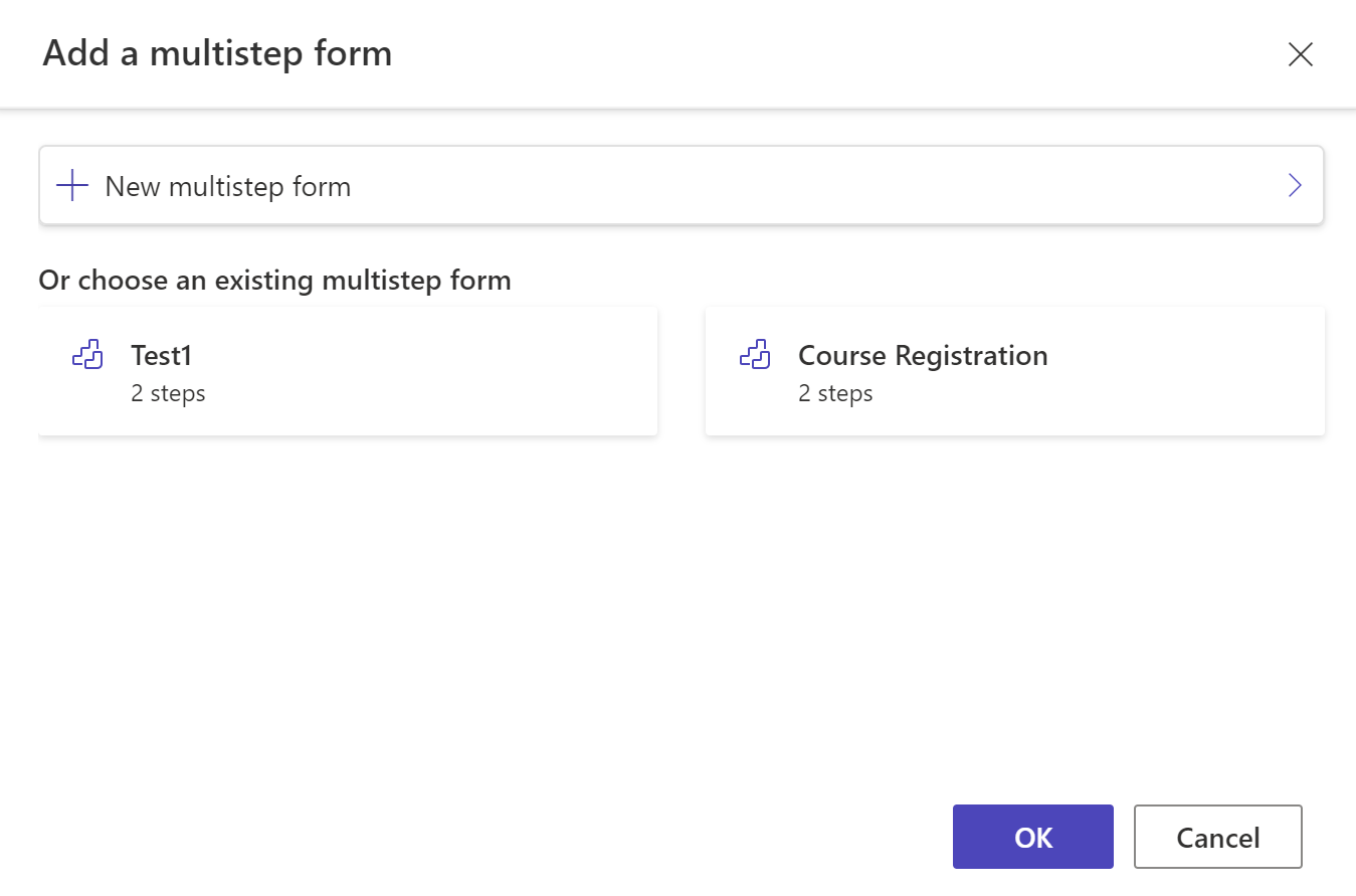 Screenshot von „Mehrstufiges Formular hinzufügen“.