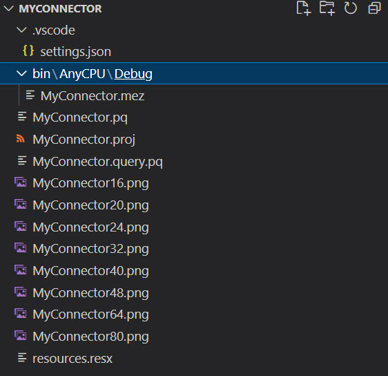 Liste der Connector-Dateien.