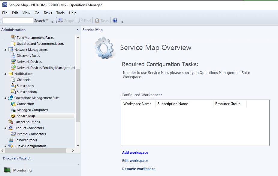 Bereich „Service Map Overview“ (Service Map-Übersicht)