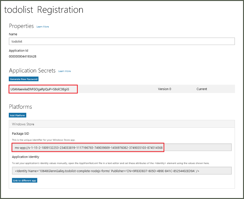 App-Einstellung im Developer Center