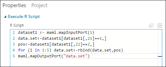 R-Skript im Modul „Execute R Script“