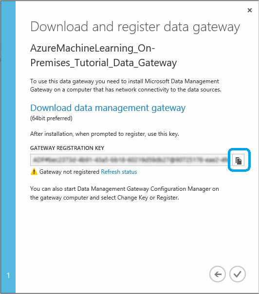 Herunterladen und Registrieren des Datengateways