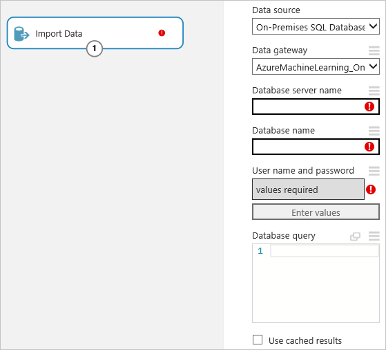 Auswählen des Datengateways für das Modul „Import Data“