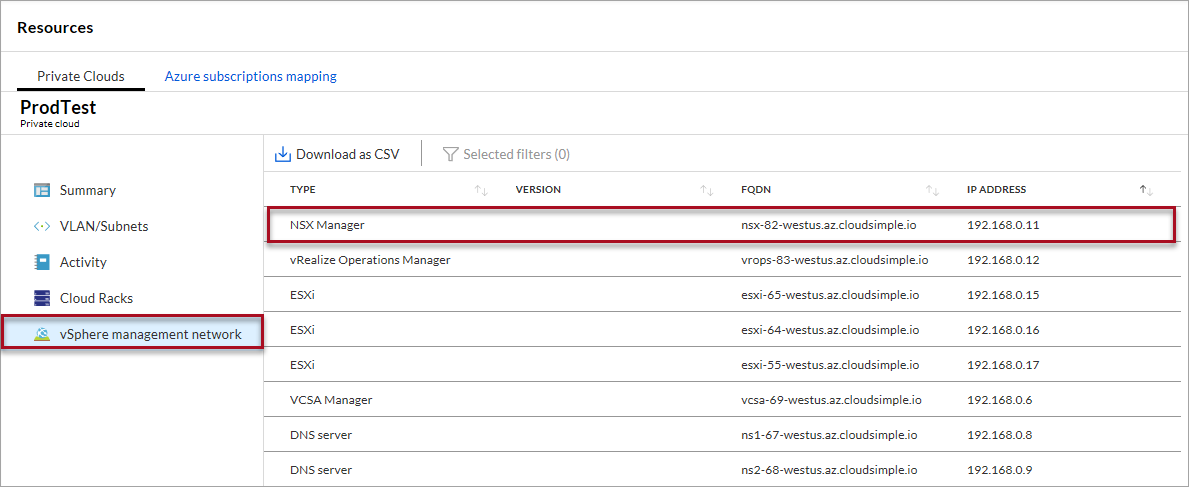 Nach dem FQDN von NSX Manager suchen