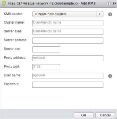 Hinzufügen von KMS-Clusterdetails in vCenter