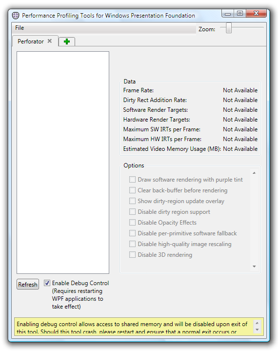 Perforator main window