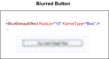 Screenshot: Blurred button using BlurBitmapEffect