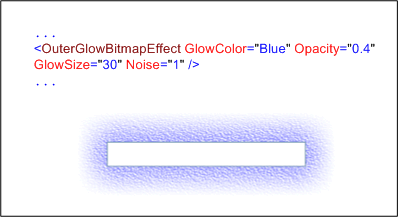 Screenshot: OuterGlowBitmapEffect bitmap effect