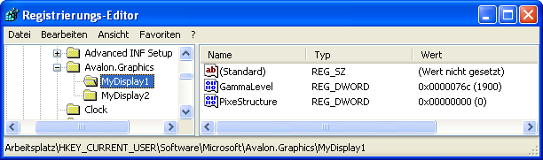 ClearType-Einstellungen im Registrierungs-Editor