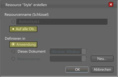 Das Dialogfeld "Stilressource erstellen"