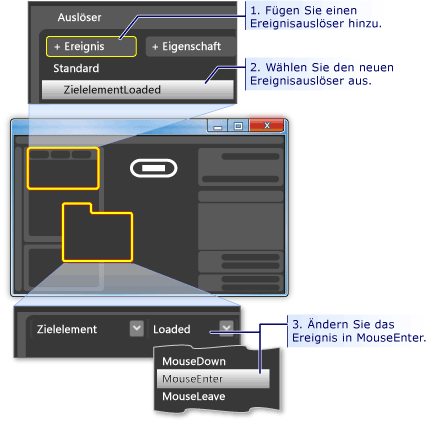 So erstellen Sie einen MouseEnter-Ereignisauslöser