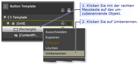 So benennen Sie eine Komponente einer Vorlage um