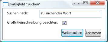 Dialogfeld Suchen
