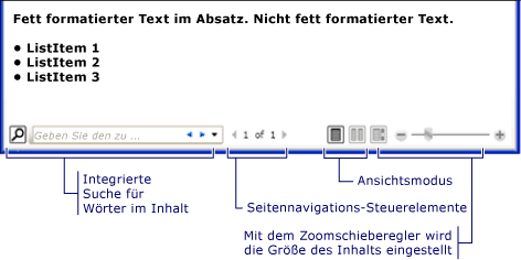 Bildschirmabbildung: Gerendertes FlowDocument-Beispiel