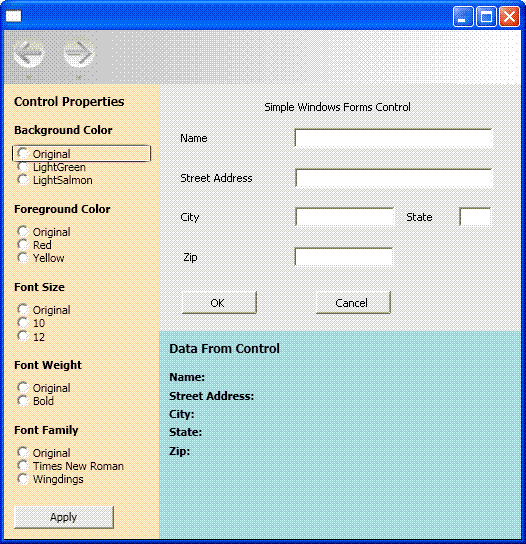 Ein in einer WPF-Seite eingebettetes Steuerelement