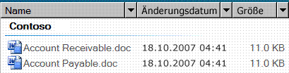 Grafik eines Listenansichtssteuerelements mit zwei Datenelementen