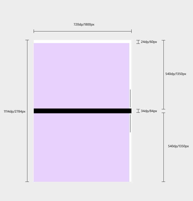 Surface Duo screen dimensions in double landscape