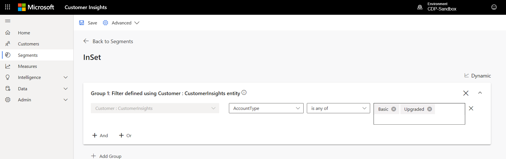 Visual of in-segment operator options