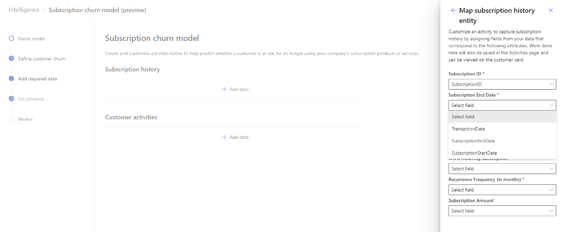 Visual of step 2 – add required data – in churn model