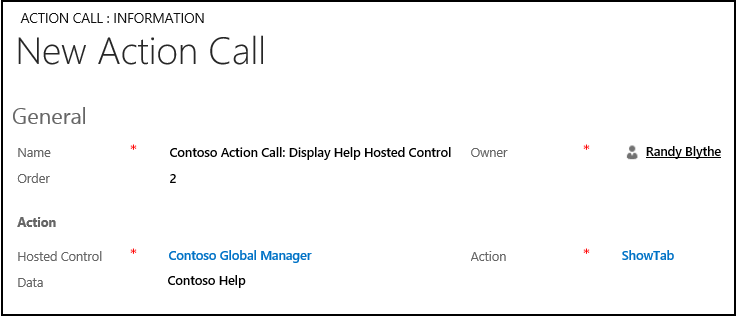 Create an action call in Unified Service Desk