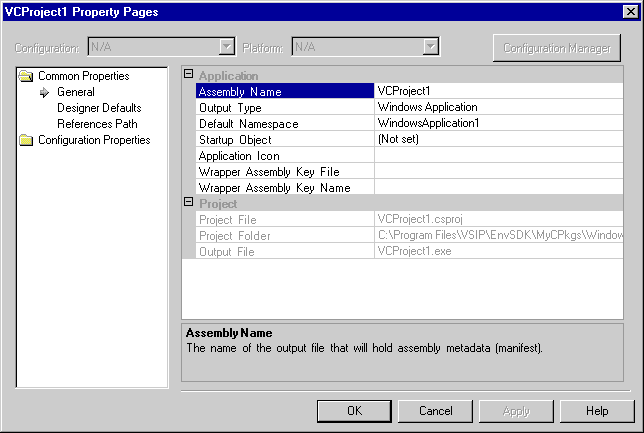 VC-Eigenschaftenseiten